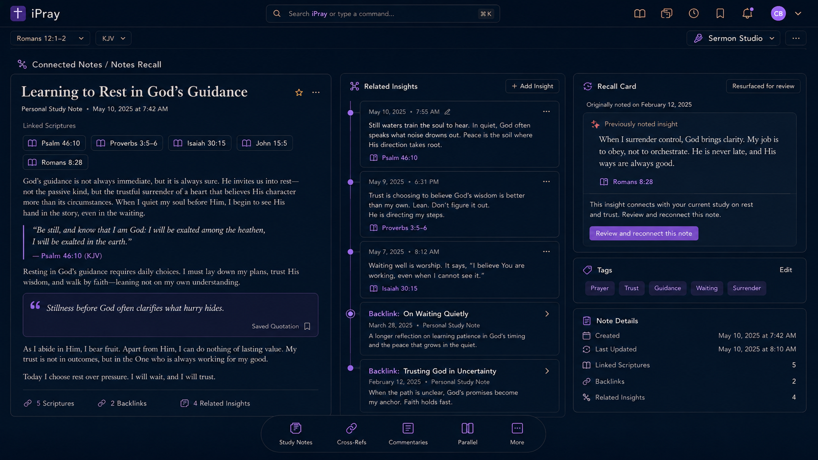 Connected notes and Recall